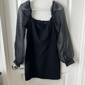 Lulu's Black Sheath Dress with Bishop Sleeves